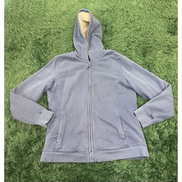 LL Bean Hoodie Sherpa Fleece Lined Full Zip Jacket Women’s Size Medium Sweater - Picture 1 of 7